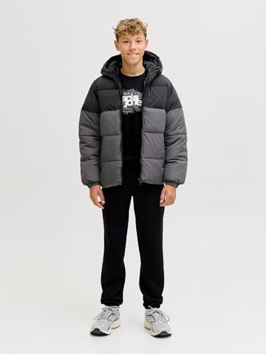 JACK & JONES Jjglobal Puffer Jacket JNR, Gris, 140 Hommes