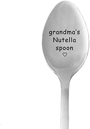 Divertida cuchara de té grabada de acero inoxidable para los amantes del té, perfecta para cumpleaños, San Valentín, Navidad (cuchara nutella para