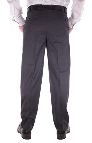 Zanella Todd Luxury Wool Men Trousers - Modern Fit Flat Front Dress Pants3