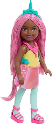 Muñeca Barbie Chelsea Unicornio de 15 cm con accesorios miniatura 4