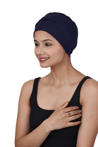 Image of The Headscarves Women Silky Soft Bamboo Viscose Sleep Cap for Hair Loss Chemo Headwear Skull Cap Free Size (Multicolor) (HS3 Multicolor)
