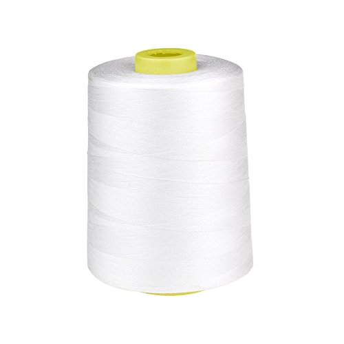 Candora 8000 Meters (8700yd) 402 Polyester Sewing Thread Large roll for high Speed Sewing Machine (White)