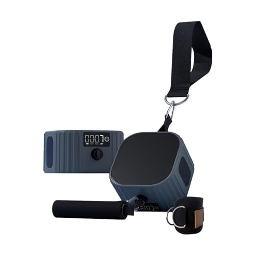 Folpus Resistance Aparato Multifuncional de Ejercicio con Manija Portátil Ajustable para Entrenamiento de Fuerza Máquina de Remo Y Musculación Adecua, Azul Oscuro