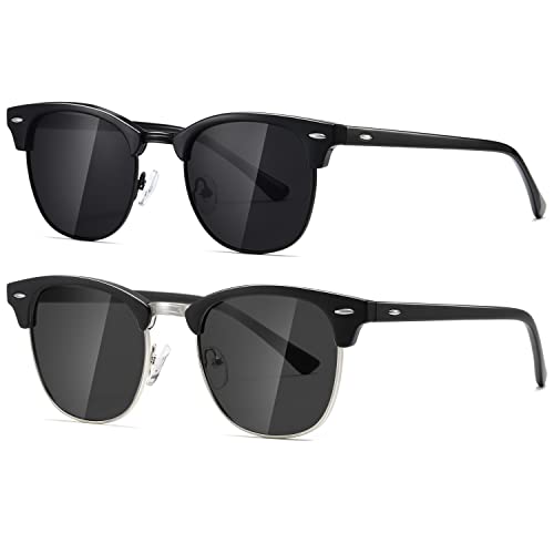 Image of AEVOGUE Semi Rimless Polarized Sunglasses for Women Men, AE0369 2 Pack