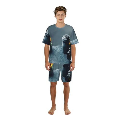Pyjama homme 3D ensemble élégant vêtement de nuit et détente pantalon