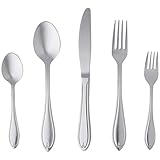 Juego de cubertería de 12 servicios de 60 piezas: 12 cuchillos, 12 tenedores, 12 tenedores de ensalada, 12 cucharas y 12 cucharillas