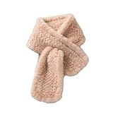  QWAXTRIW Bufanda De Visón De Punto De Doble Capa De Invierno con Cuello De Visón Bufanda De Visón De 90 Cm De Largo