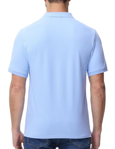 MIER Polo Shirts for Men Cotton Short Sleeve Golf Tennis Collared Shirt for Casual Work Travel, 3 Buttons, Ultra Soft2
