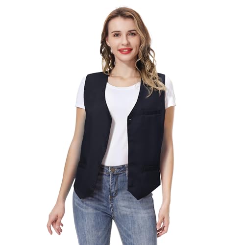 TopTie Unisex Button Vest Work Wear Uniform Vest3