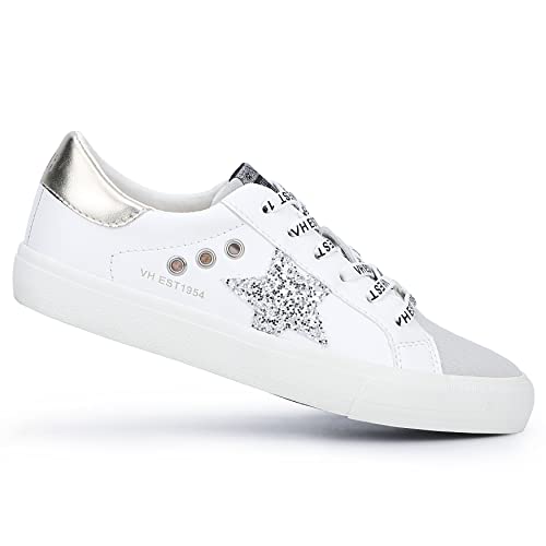 Image of VINTAGE HAVANA Grande Women's Fashion Sneakers White Silver Gold 6.5