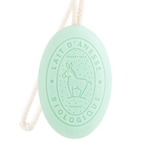 Label Provence Savon de Marseille - French Soap on a Rope Made With Fresh Organic Donkey Milk - Honeysuckle Fragrance - 175 Grams