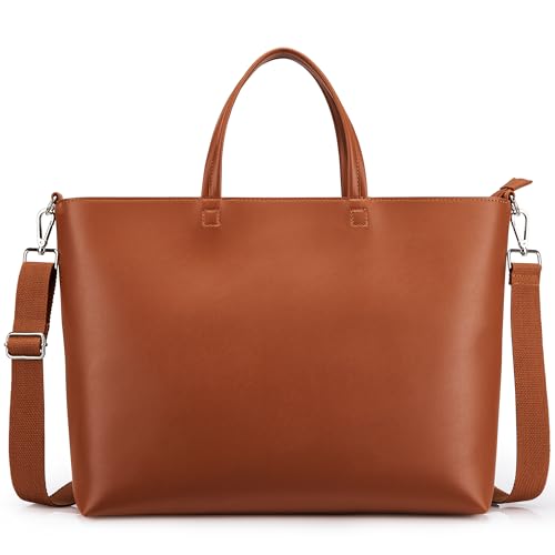 Image of KALIDI Tote Bag Zipper Shoulder Bag Faux Leather Purses Satchel for Women Casual Handbag Work Dating College