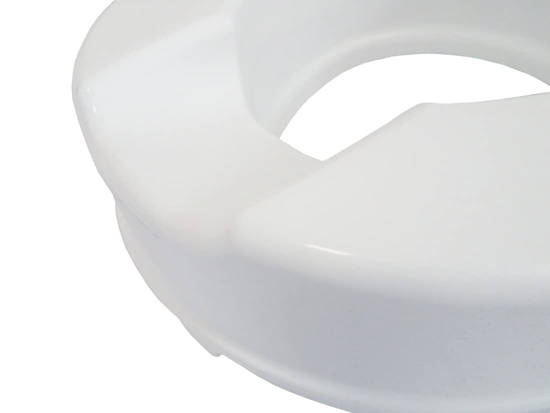 FabaCare Toilettensitzerhöhung Smart 10 cm ohne Deckel, 250 kg belastbar | WC-Erhöhung mit Hygieneausschnitt, Fixierschrauben und rutschsicherem Toilettenaufsatz