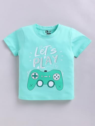 Image of Amazon Brand - Jam & Honey Boys Cotton Graphic Printed Half Sleeves T-Shirt | Regular Fit | Soft & Breathable (Available in Pack of 3 & Pack of 5) (2 to 8 Years)