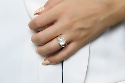 Bague en or rose 14k de haute joaillerie avec nacre véritable - 2