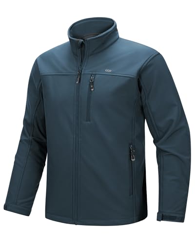 33,000ft Men's Waterproof Softshell Jacket Warm Fleece Lined Windbreaker Lightweight Soft Shell for...