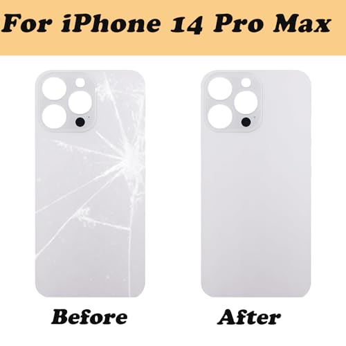 Verre arrière iPhone 14 Pro Max argenté avec adhésif et outils