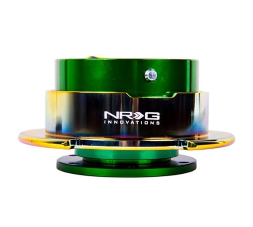 NRG Innovations NRG-SRK-250GN-MC Gen 2.5 Race Steering Wheel Quick Release Kit Adapter Green Body/Neo Chrome Ring, 6x70 and 6x74mm Bolt Patterns