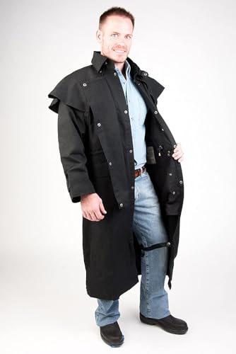 Image of M Mens Oilskin Western Australian Waterproof Duster Coat Jacket 23101BK