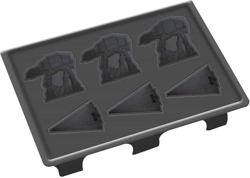 Star Wars Silicone Mold for Ice Soap Chocolate & More 6 Cubes - Imperial Walker & Star Destroyer Shape - Food Grade Tray Freezer Dishwasher Oven Safe - Great for Parties & Gift for Kids