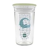 MAM Easy to Drink Cup | 360° Trinklernbecher ab 8+ Mon | Auslaufsicherer Silikoneinsatz mit Ventil | BPA- & BPS-frei | leicht zu reinigen | Baby & Kinder Trinkbecher mit Glasoptik | 290 ml | Krokodil