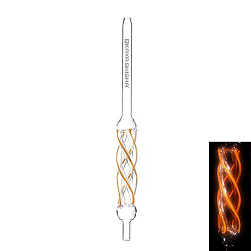 COCO BLANCO Kaya® (Shisha Mundstück aus Glas/Leuchtet Im Dunkeln) 33 cm Glasmundstück Knickschutz für deinen Schlauch (gelb) Cover