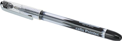 Set de 10 bolígrafos gel Cello Pointec negro miniatura 3