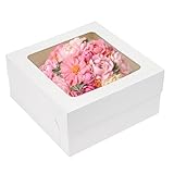 Moretoes 15pcs Cake Boxes, 12x12x6 Inch Cake Boxes, Bakery Boxes with Window for Cakes, Cookies, Large Pastries