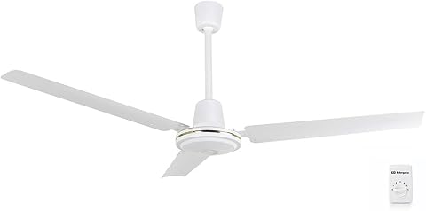 Orbegozo CF 85120 Ventilador de techo con 5 velocidades, Interruptor de pared, 3 palas, 120 cm diámetro, 70 W, Blanco