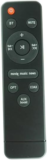 Aurrealdea view of the replacement remote control, showing all buttons and their labels.