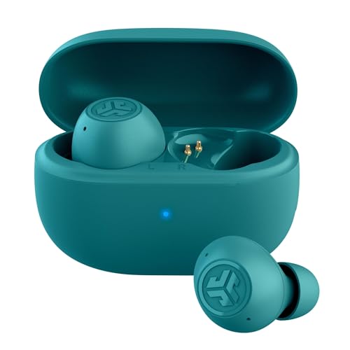 JLab Go Pop ANC Écouteurs Bluetooth avec Réduction de Bruit, 24+ h d’autonomie, Ecouteurs Intra-Auriculaires avec Micro et Multipoint, Résistants à la Transpiration IP55, Sarcelle