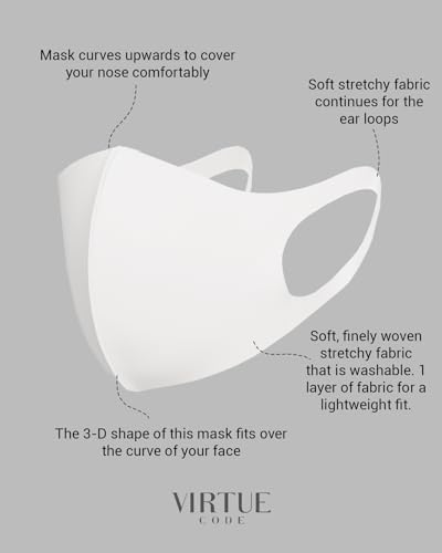 Image of Virtue Code Second Skin Cloth Face Mask Pack. 4 Buttery Soft Masks Washable Fabric