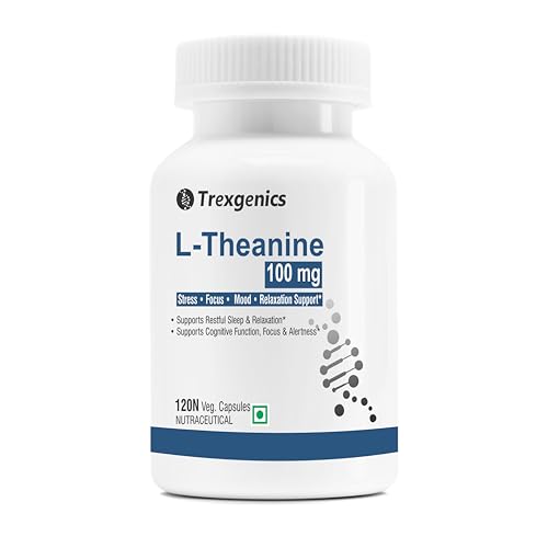 Image of Trexgenics L-THEANINE 100 mg Stress, Focus, Mood, Relaxation Support (120 Veg Capsules)