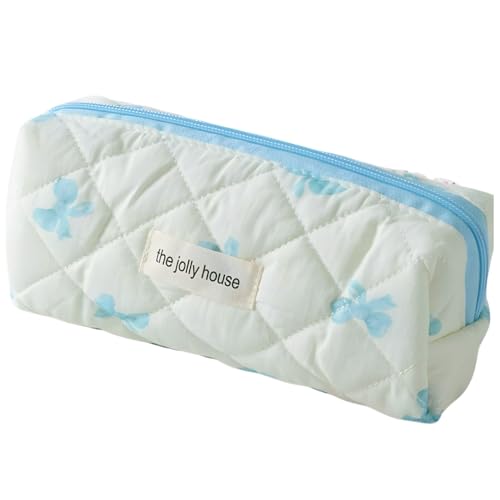 Image of Carry bloom Pencil Pouch Cute Pencil Case for Girls Aesthetic Pencil Bag with Zipper Pen Cases School Supplies Makeup Bag (butterfly blue)