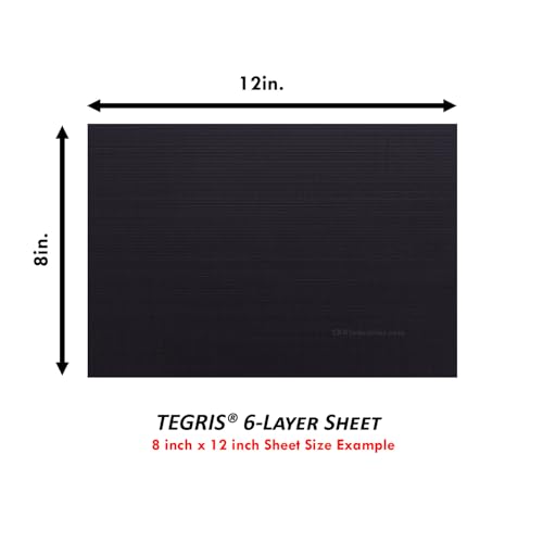 Image of TEGRIS Thermoplastic Composite Sheet - (8 x 12 in.) - (Black) - (6 Layer /.030) - Impact Resistant Material for Holster Making, DIY Gear, & Hobby - (USA Made)