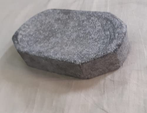 Madurai Famous Rubbing Stone | Sandal (Chandan), Turmeric (Haldi) Grinding Mortar Stone (Grey_10 x 10 x 3 cm) (Rectangular)