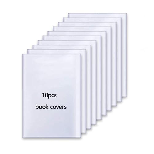 A4 Clear Book Covers, 10pcs Transparent Book Cover, Thicken Plastic Reusable and Adjustable Clear Book Covers, Waterproof Book Protectors, for School Home Office