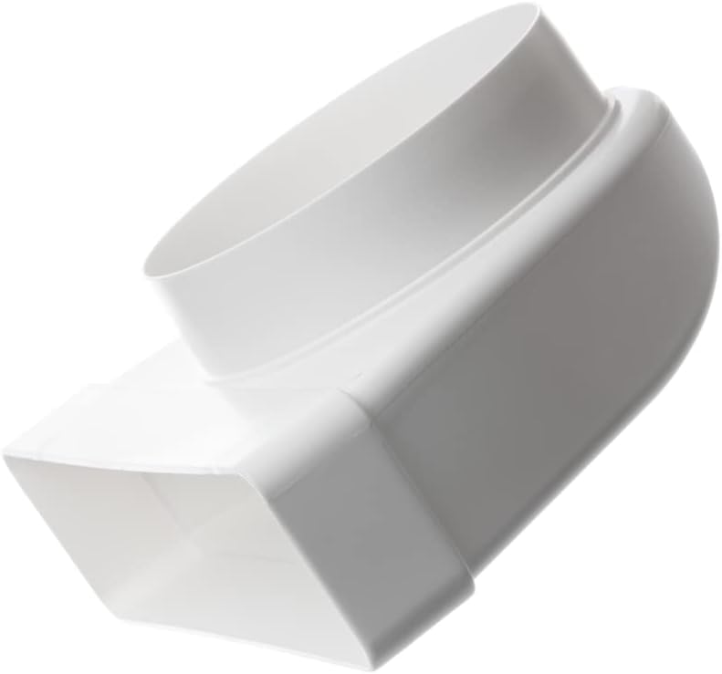 220x55mm- Ø 100mm Flat Rectangular to Round Ducting Adapter - 90° Duct Connector