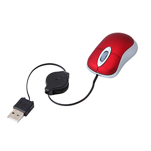 SJTJA USB Mouse Wired Travel Mouse Optical Mini Mouse Computer Portatile Cavo Retrattile