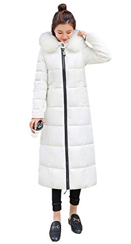 レディース アウター 中綿コート 防寒着 暖かい 冬 bf風 コート ロング ダウンコート レディース 無地 女性用 おしゃれ 冬服 コート M~3XL (３ＸＬ, ホワイト)