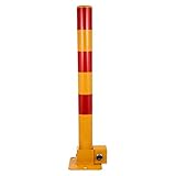 Garneck Parking Bollard Parking Traffic Iron Art Tube Pole Barrier with Lock Car Parking Protection Posts for Home Garage Street Decor