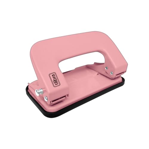 Tilibra - Perfurador 2 Furos 10 Folhas P200 Rosa Claro, Multicolorido