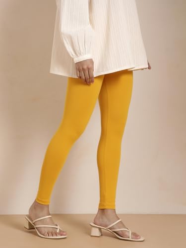 Image of TWIN BIRDS Super Stretchable Cotton Elasthane Fabric Ankle Length Leggings for Women