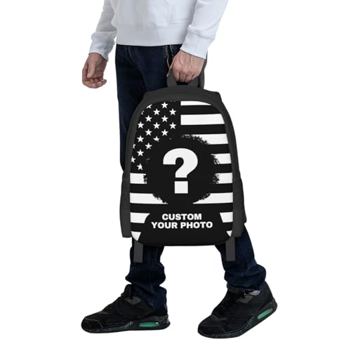 Custom American Flag Backpack for Men Women, Personalized Backpack with Image Photo, Customized Casual Backpack for Travel Daily4