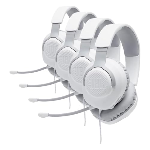 Image of JBL Quantum 100 - Wired Over-Ear Gaming Headphones - White, Large (Pack of 4)