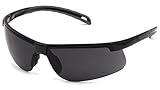 Pyramex Ever-Lite Lightweight Safety Glass Black Frame Dark Gray Anti-Fog Lens