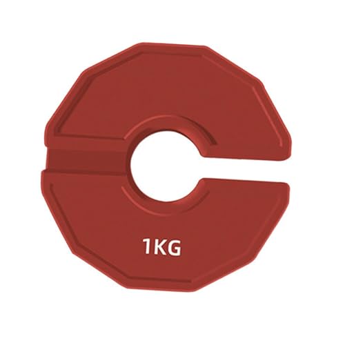 QSTDGVPW Placa de peso fraccional de goma pesas tontas fáciles de conectar plato de levantamiento de pesas para profesionales de entrenamiento en el hogar y, Rojo, 1 Kg