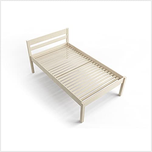 Hoge Houten Bed 120x200 cm incl. Lattenbodem-Scandinavisch Ontwerp - tot 700 kg - Eenpersoonsbedframe Massief Hout… - Image 5