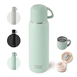 BOTTLE BOTTLE 水筒 1リットル コップタイプ 2ウェイボトル 真空断熱 ステンレス ボトル 保温 保冷 マグボトル 2way 直飲み コップ飲み カバー付き グリーン