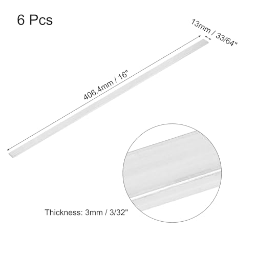Image of MECCANIXITY 6 Pcs Square Aluminum Flat Bar, 3 /32 inch (3mm) Thick x 33 /64 inch (13mm) Width x 16 inch (406.4mm) Long 6061 Aluminum Flat Plate Solid New Mill Stock Silver for Industrial Building